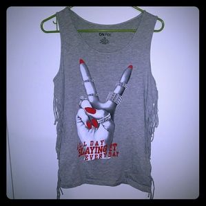 On fire slaying it grapgic sleeveless tee